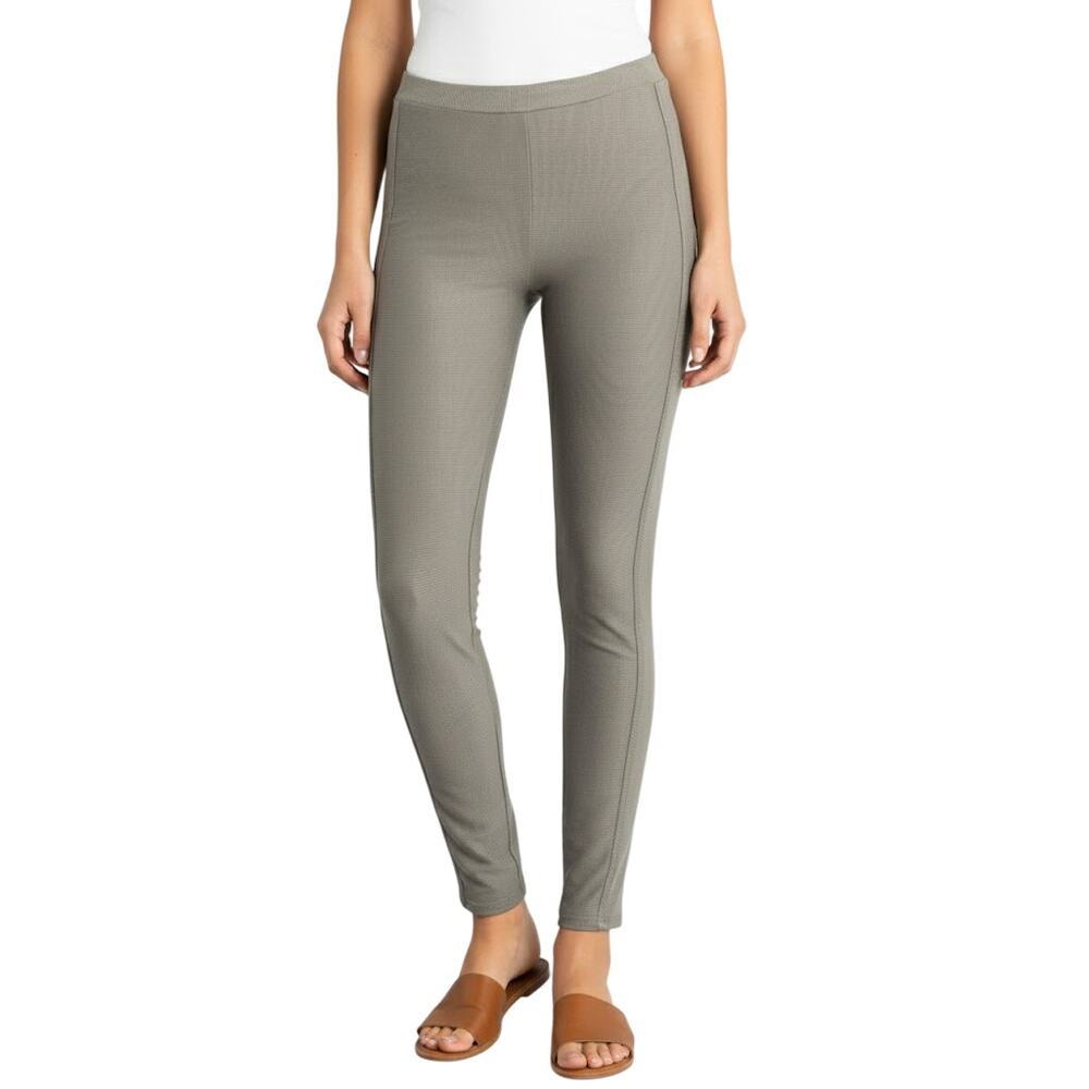 Laila Jayde Gray Ribbed Full Length Leggings Women Size Medium NWT